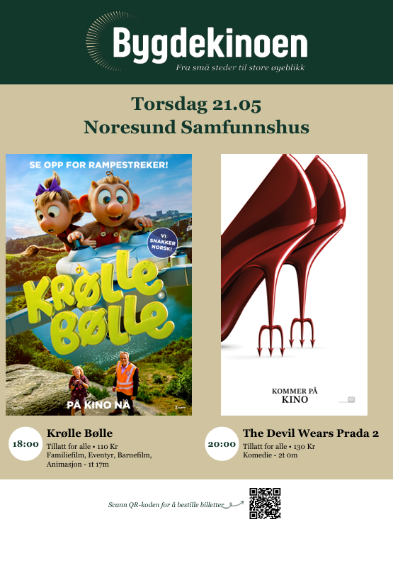 Informasjonsplakat med filmprogram - Klikk for stort bilde